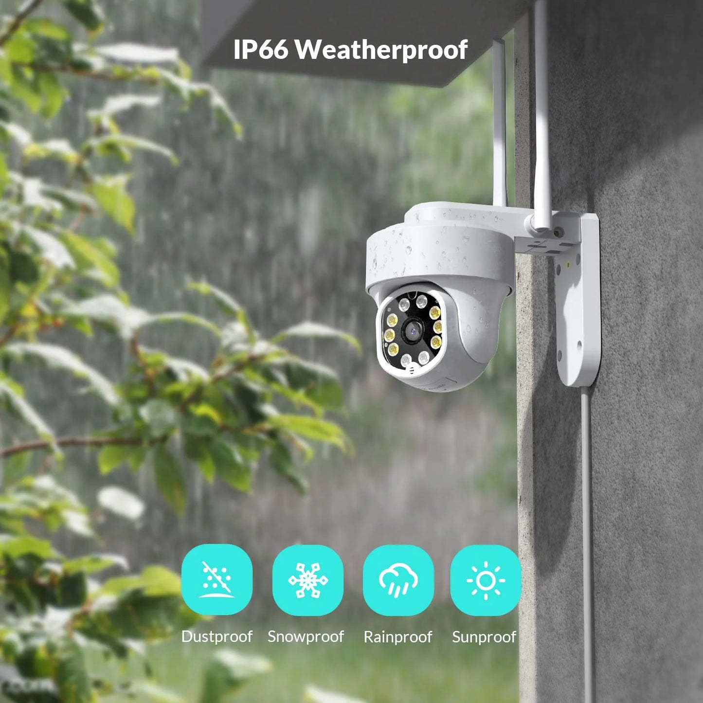 Outdoor Security Cameras Wireless Wi-Fi, 360° View, Only 2.4G Wifi