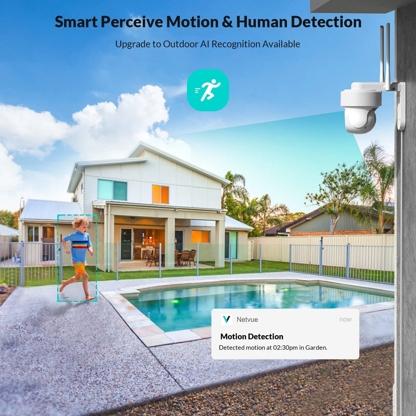 Outdoor Security Cameras Wireless Wi-Fi, 360° View, Only 2.4G Wifi
