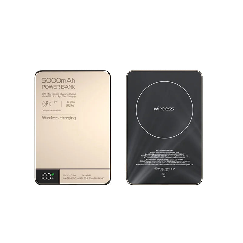 10000mAh Magnetic Wireless Power Bank For MagSafe Fast Charging High Capacity Slim Portable Battery For iPhone 16/15/14/13/12