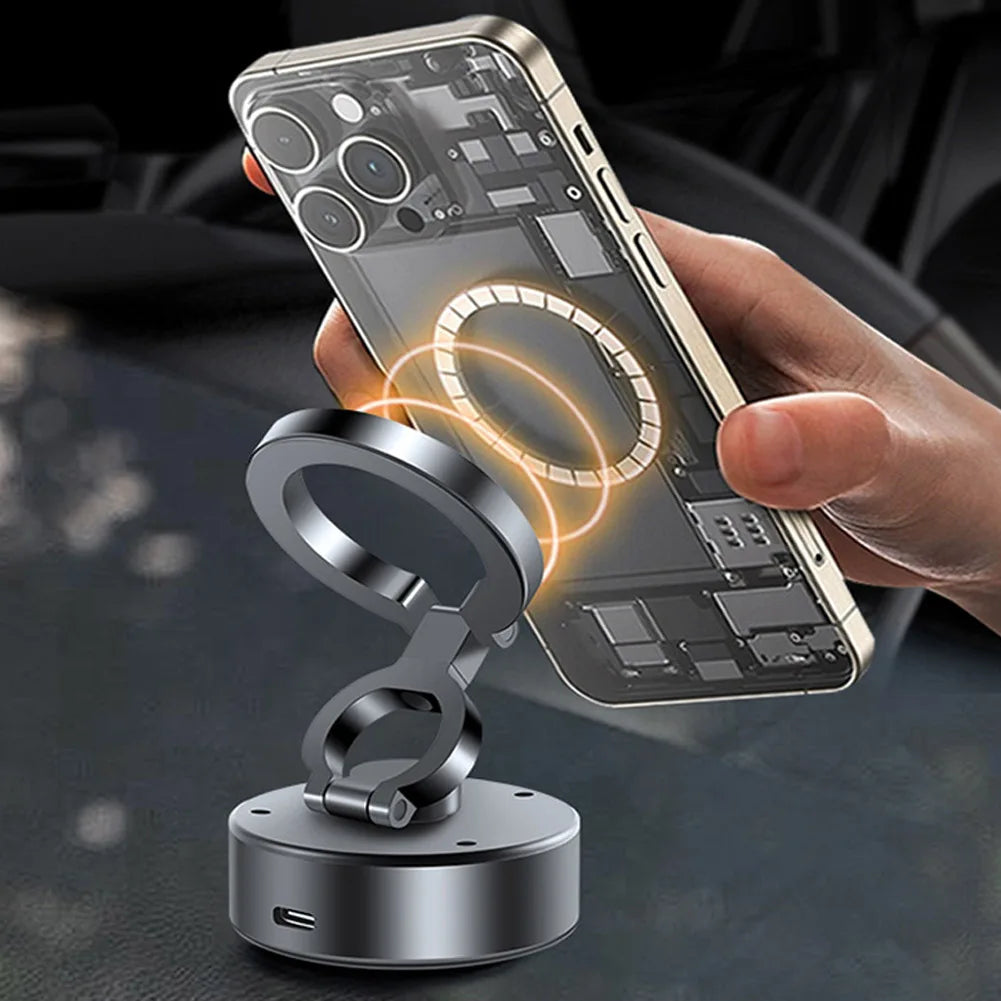 Magnetic Car Phone Holder Car Dash Phone Mount Tri-fold Foldable Phone Stand Hands Free Smartphone Support Car Accessories