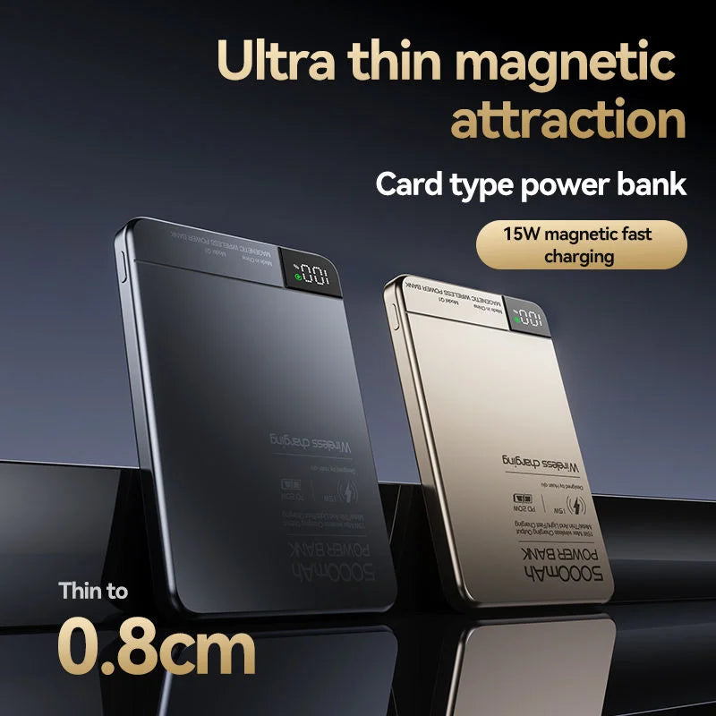 10000mAh Magnetic Wireless Power Bank For MagSafe Fast Charging High Capacity Slim Portable Battery For iPhone 16/15/14/13/12