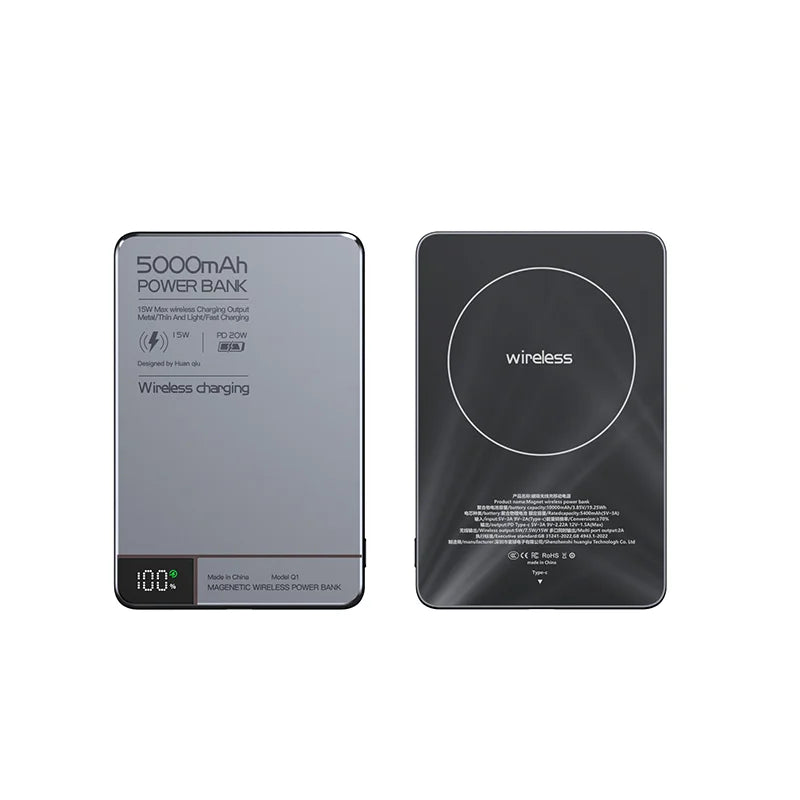 10000mAh Magnetic Wireless Power Bank For MagSafe Fast Charging High Capacity Slim Portable Battery For iPhone 16/15/14/13/12