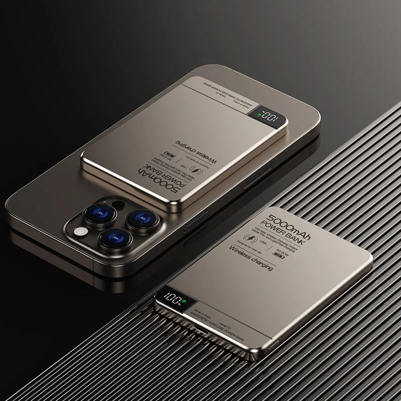 10000mAh Magnetic Wireless Power Bank For MagSafe Fast Charging High Capacity Slim Portable Battery For iPhone 16/15/14/13/12
