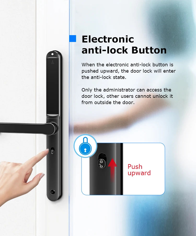 Home intelligent door lock smart keys Digital door lock biometrics digital lock ttlock app electronic aluminum sliding door lock