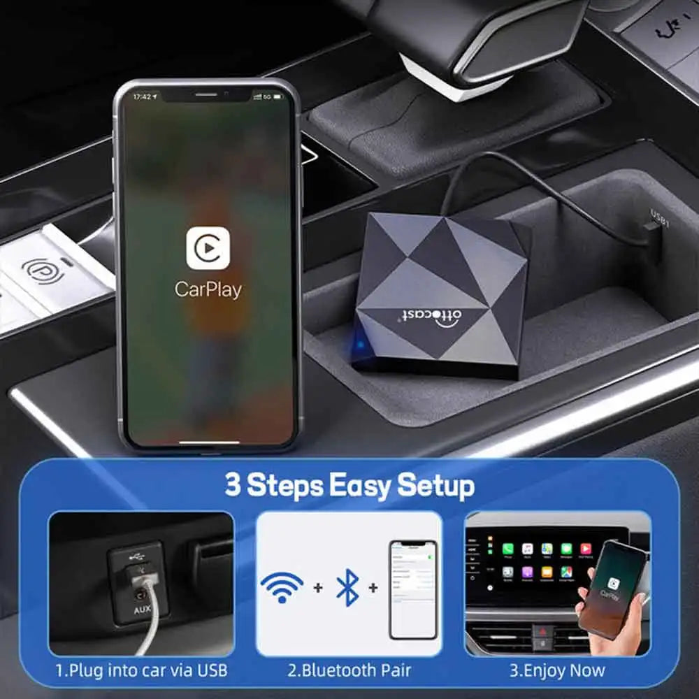 OTTOCAST U2AIR Wireless CarPlay Adapter for Bluetooth WiFi USB Dongle Car Accessories for VW Benz Audi Toyota Chevrolet Chery