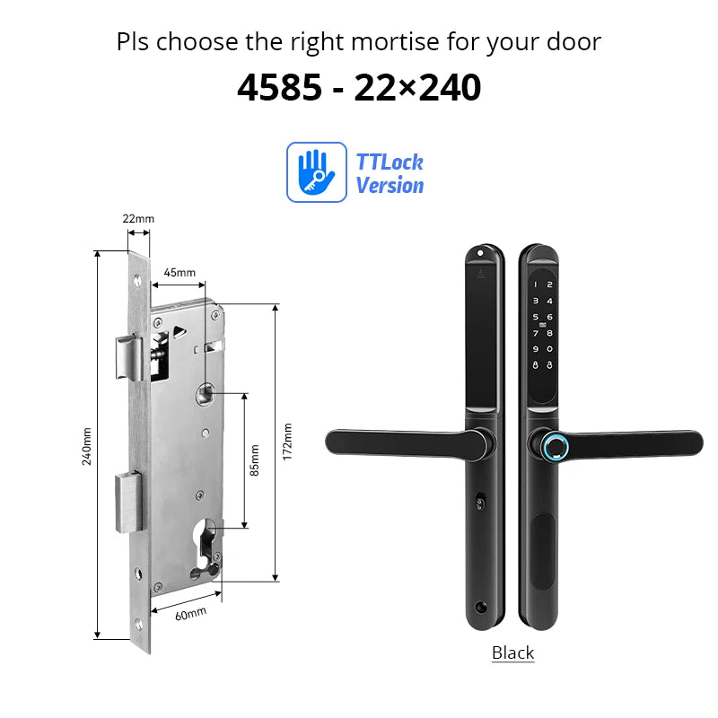 Home intelligent door lock smart keys Digital door lock biometrics digital lock ttlock app electronic aluminum sliding door lock