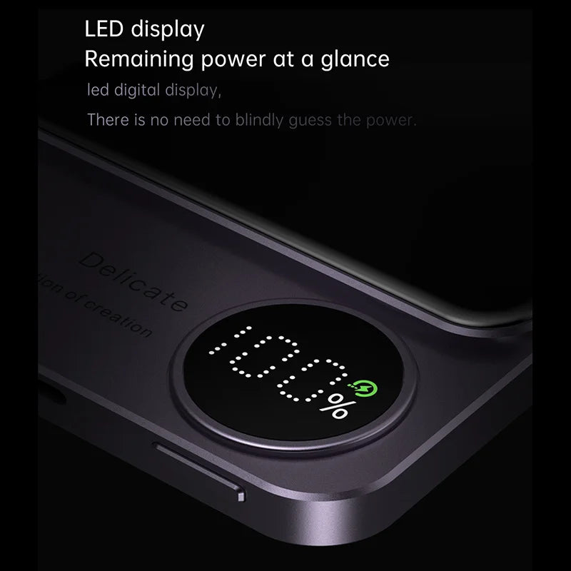 10000mAh Alloy Magnetic Powerbank Magnetic Power Bank Wireless Fast Charger For iPhone 15 14 13 12 11 Backup battery For Magsafe