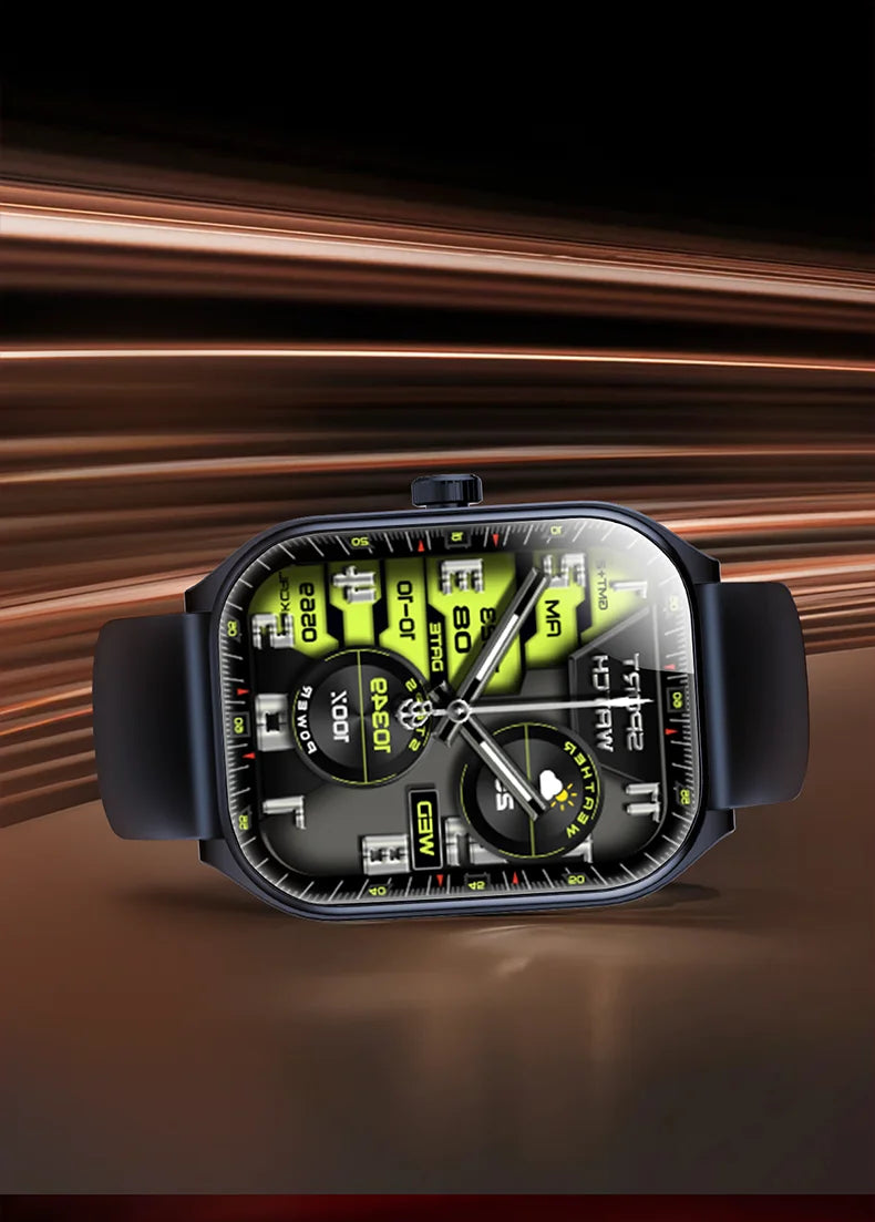 2025 Smart Watch 2.01" IPS HD Display | IP68 Waterproof | Bluetooth 5.3 | 3D Curved Glass | Smart Features:Voice Assistant