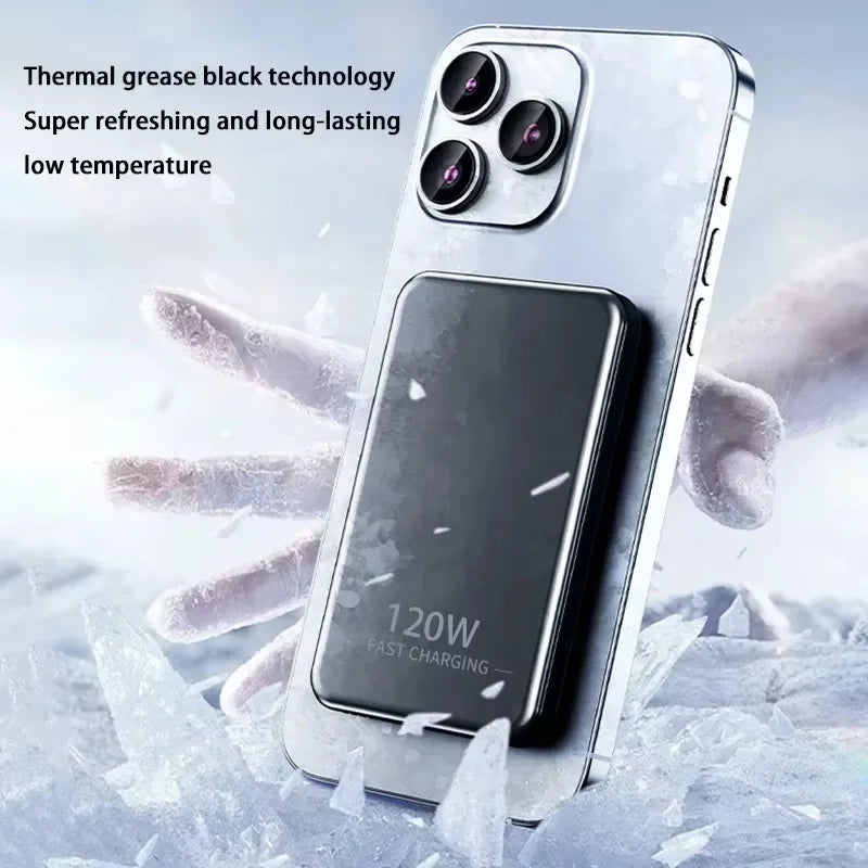 Magnetic Wireless Power Bank Portable 10000mah 120W  Fast Charger Outdoor Travel iOS System iphone 15 Charging Equipment