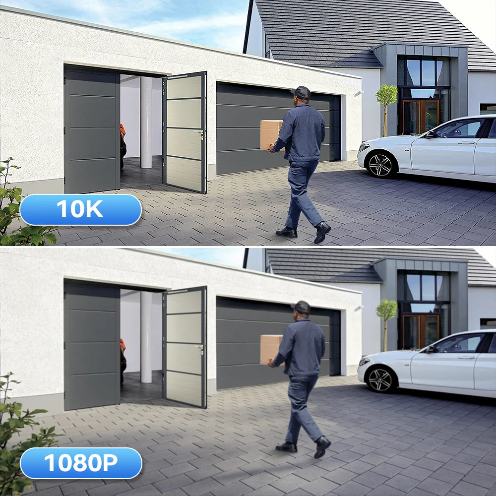 10K Home Security WiFi Camera Four Len Four Screen 360° 10X Zoom CCTV 20MP Wireless Surveillance IP Cam Security Protection