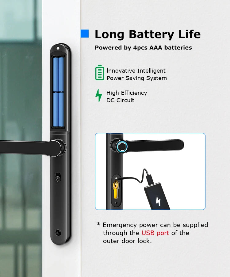 Home intelligent door lock smart keys Digital door lock biometrics digital lock ttlock app electronic aluminum sliding door lock