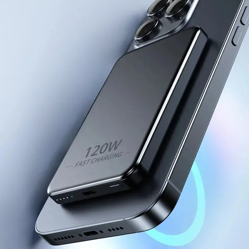 Magnetic Wireless Power Bank Portable 10000mah 120W  Fast Charger Outdoor Travel iOS System iphone 15 Charging Equipment