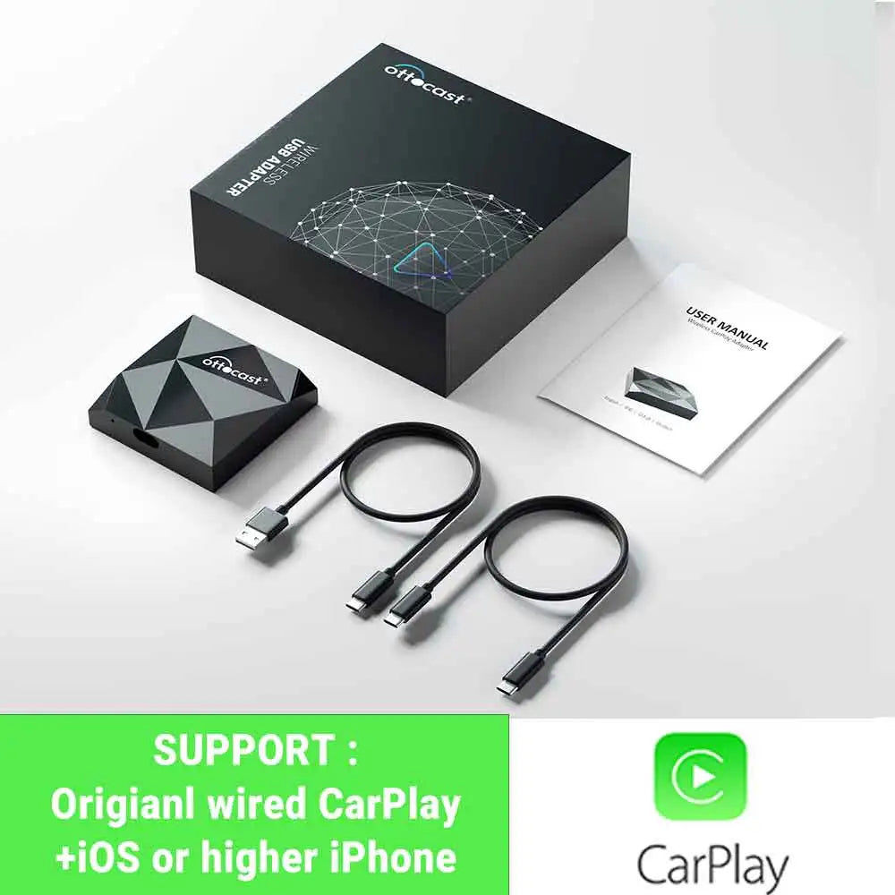 OTTOCAST U2AIR Wireless CarPlay Adapter for Bluetooth WiFi USB Dongle Car Accessories for VW Benz Audi Toyota Chevrolet Chery