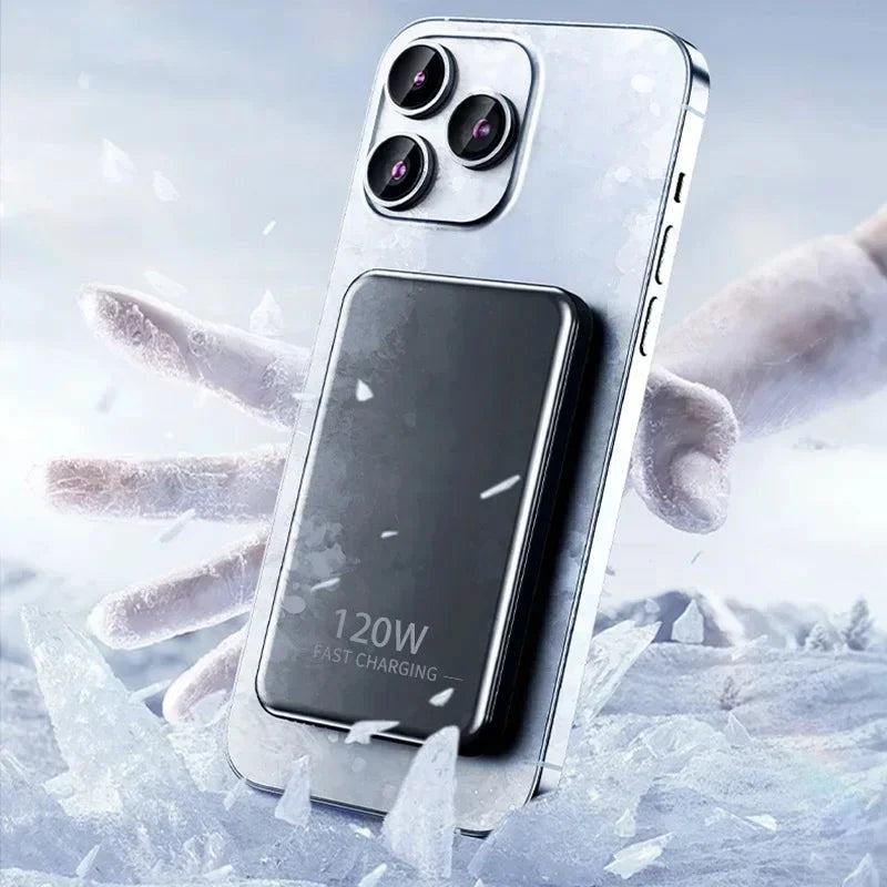 Magnetic Wireless Power Bank Portable 10000mah 120W  Fast Charger Outdoor Travel iOS System iphone 15 Charging Equipment